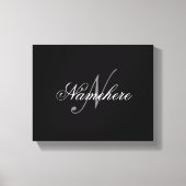 Einzigartiges Monogramm für Personalisierte Schwar Leinwanddruck (Vorderseite)