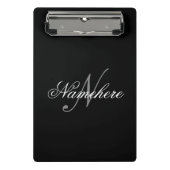 Einzigartiges Monogramm für Personalisierte Schwar Mini Klemmbrett (Vorderseite)