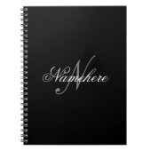 Einzigartiges Monogramm für Personalisierte Schwar Notizblock (Vorderseite)