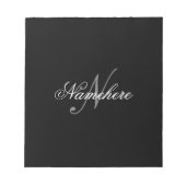 Einzigartiges Monogramm für Personalisierte Schwar Notizblock (Vorderseite)