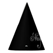 Einzigartiges Monogramm für Personalisierte Schwar Partyhütchen (Links)