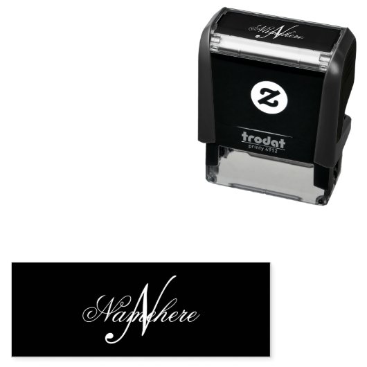 Einzigartiges Monogramm für Personalisierte Schwar Permastempel (Beispiel)