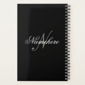 Einzigartiges Monogramm für Personalisierte Schwar Planer (Rückseite)