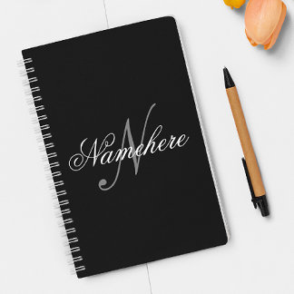 Einzigartiges Monogramm für Personalisierte Schwar Planer