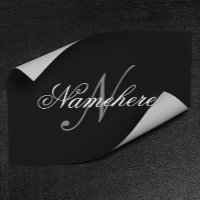 Einzigartiges Monogramm für Personalisierte Schwar