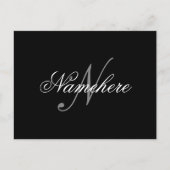Einzigartiges Monogramm für Personalisierte Schwar Postkarte (Vorderseite)