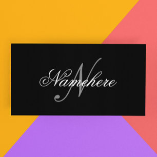 Einzigartiges Monogramm für Personalisierte Schwar Rabattkarte