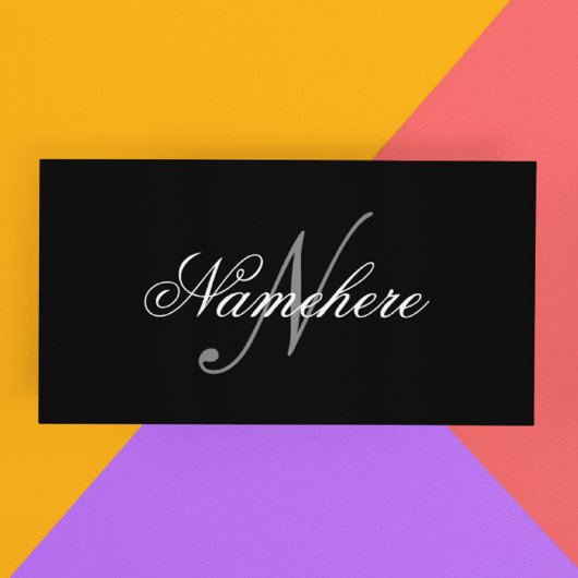 Einzigartiges Monogramm für Personalisierte Schwar Rabattkarte