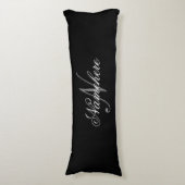 Einzigartiges Monogramm für Personalisierte Schwar Seitenschläferkissen (Vorderseite Vertikal)