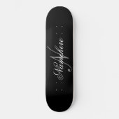 Einzigartiges Monogramm für Personalisierte Schwar Skateboard (Vorderseite)