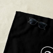 Einzigartiges Monogramm für Personalisierte Schwar Strandtuch (Beispiel)