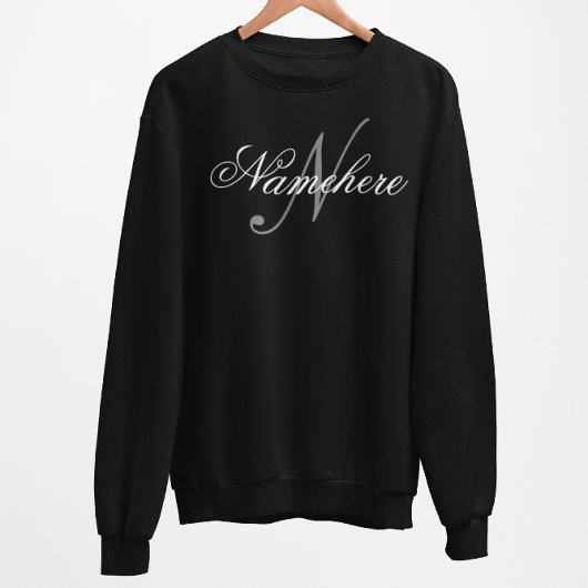 Einzigartiges Monogramm für Personalisierte Schwar Sweatshirt