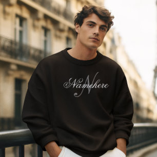 Einzigartiges Monogramm für Personalisierte Schwar Sweatshirt