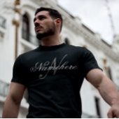 Einzigartiges Monogramm für Personalisierte Schwar T-Shirt