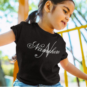 Einzigartiges Monogramm für Personalisierte Schwar T-Shirt