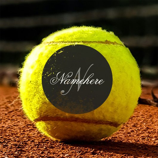 Einzigartiges Monogramm für Personalisierte Schwar Tennisbälle