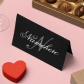 Einzigartiges Monogramm für Personalisierte Schwar Terminkarte