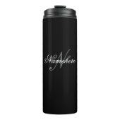 Einzigartiges Monogramm für Personalisierte Schwar Thermosbecher (Vorderseite)