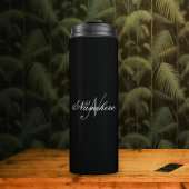 Einzigartiges Monogramm für Personalisierte Schwar Thermosbecher