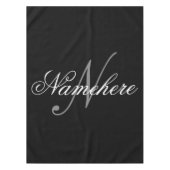 Einzigartiges Monogramm für Personalisierte Schwar Tischdecke (Vorderseite)