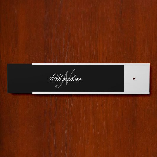 Einzigartiges Monogramm für Personalisierte Schwar Türschild