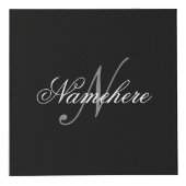 Einzigartiges Monogramm für Personalisierte Schwar Würfel (Vorderseite)