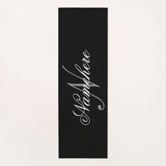 Einzigartiges Monogramm für Personalisierte Schwar Yogamatte (Vorderseite)