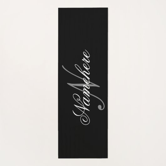 Einzigartiges Monogramm für Personalisierte Schwar Yogamatte (Rückseite)