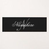 Einzigartiges Monogramm für Personalisierte Schwar Yogamatte (Vorderseite (Horizontal))