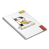 Einzigartiges Monogramm im Neoplastikstil. Buchsta Notizblock (Rechte Seite)