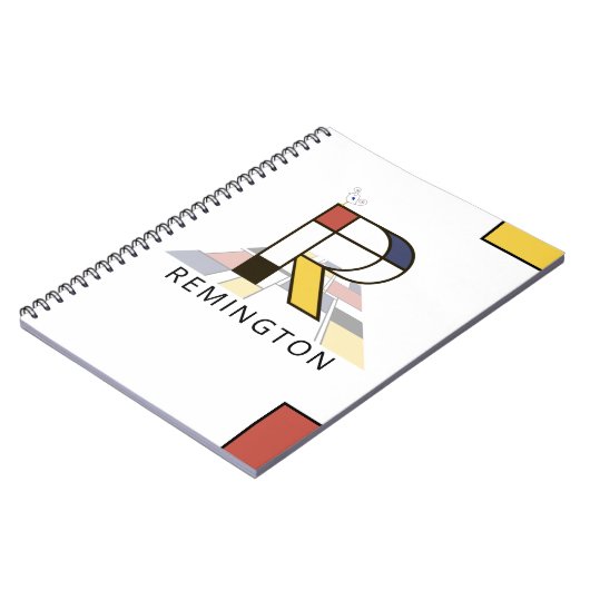 Einzigartiges Monogramm im Neoplastikstil. Buchsta Notizblock (Linke Seite)