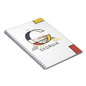 Einzigartiges Monogramm im Neoplastikstil. Buchsta Notizblock (Rechte Seite)