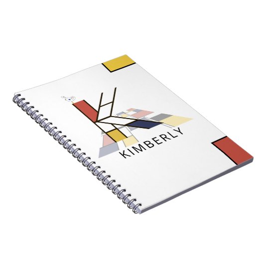 Einzigartiges Monogramm im Neoplastikstil. Buchsta Notizblock (Rechte Seite)