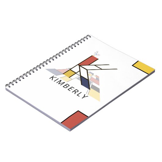 Einzigartiges Monogramm im Neoplastikstil. Buchsta Notizblock (Linke Seite)