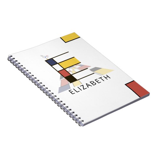 Einzigartiges Monogramm im Neoplastikstil. Buchsta Notizblock (Rechte Seite)