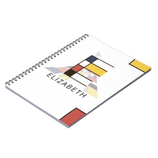 Einzigartiges Monogramm im Neoplastikstil. Buchsta Notizblock (Linke Seite)