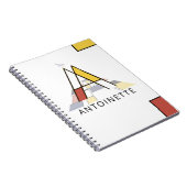 Einzigartiges Monogramm im Neoplastikstil. Buchsta Notizblock (Rechte Seite)