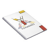 Einzigartiges Monogramm im Neoplastikstil. Buchsta Notizblock (Rechte Seite)