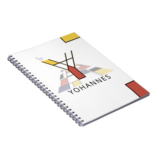 Einzigartiges Monogramm im Neoplastikstil. Buchsta Notizblock (Rechte Seite)