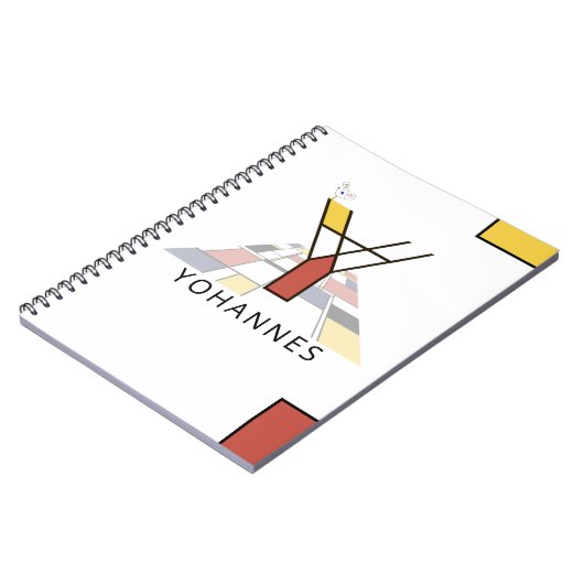 Einzigartiges Monogramm im Neoplastikstil. Buchsta Notizblock (Linke Seite)