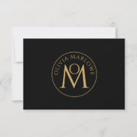 Einzigartiges Monogramm Logo Gold Schwarze Namensk