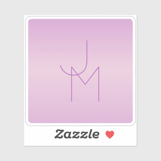 Einzigartiges Monogramm | Soft Lavendel Pink Aufkleber (Blatt)