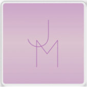 Einzigartiges Monogramm | Soft Lavendel Pink Aufkleber (Vorderseite)