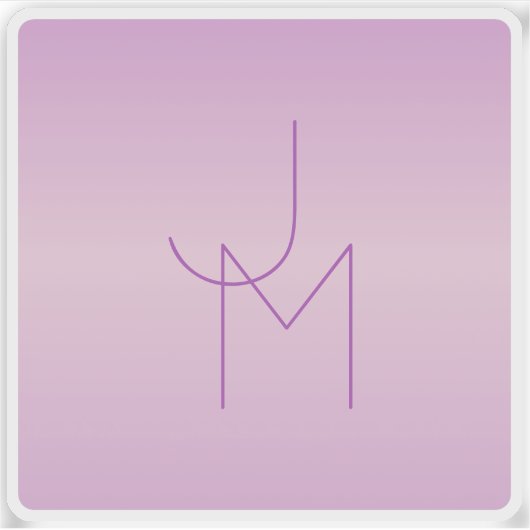 Einzigartiges Monogramm | Soft Lavendel Pink Aufkleber (Vorderseite)