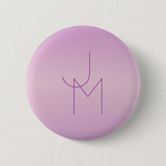 Einzigartiges Monogramm | Soft Lavendel Pink Button (Vorderseite)