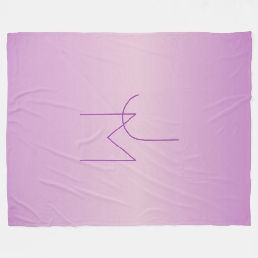 Einzigartiges Monogramm | Soft Lavendel Pink Fleecedecke (Vorderseite (Horizontal))