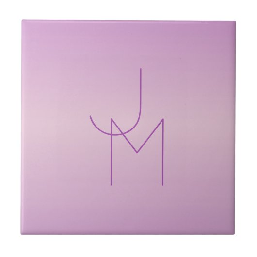 Einzigartiges Monogramm | Soft Lavendel Pink Fliese (Vorderseite)