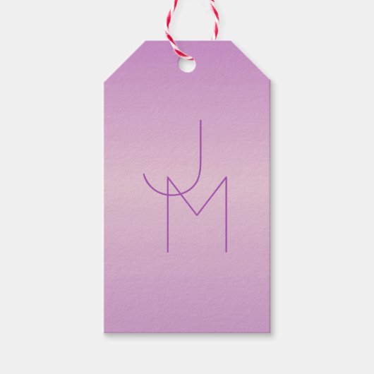Einzigartiges Monogramm | Soft Lavendel Pink Geschenkanhänger (Vorderseite)