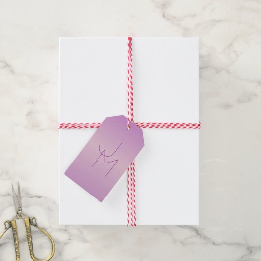 Einzigartiges Monogramm | Soft Lavendel Pink Geschenkanhänger (Mit Garn)