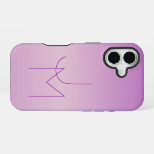 Einzigartiges Monogramm | Soft Lavendel Pink iPhone 16 Hülle (Rückseite (Horizontal))